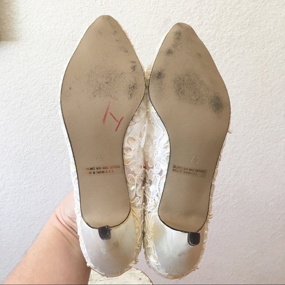 80s Sequin Beaded Bridal Cocktail Pump High Heels - Picture 9 of 10